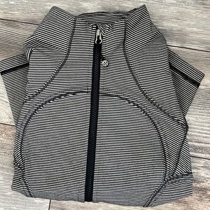 Lululemon Define Jacket. Black and nude striped. Size 6